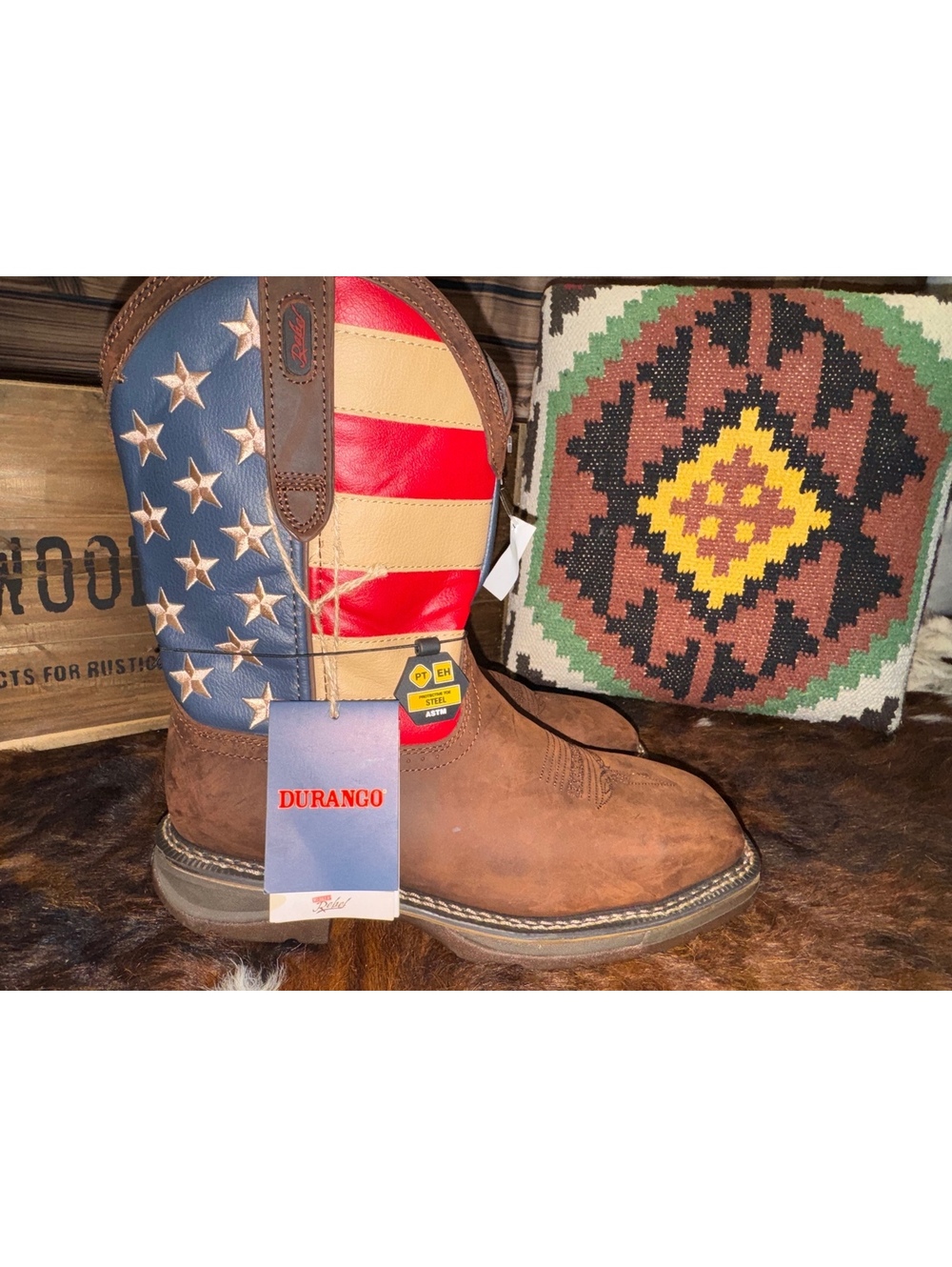 NEW Durango Patriotic Steel Toe Work Boots — Men’s 10 Wide